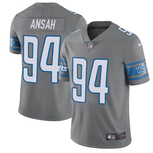 Nike Men & Women & Youth Lions 94 Ziggy Ansah Gray Color Rush Limited Jersey,We sell and wholesale Nike Men & Women & Youth Lions 94 Ziggy Ansah Gray Color Rush Limited Jersey on line form chian!